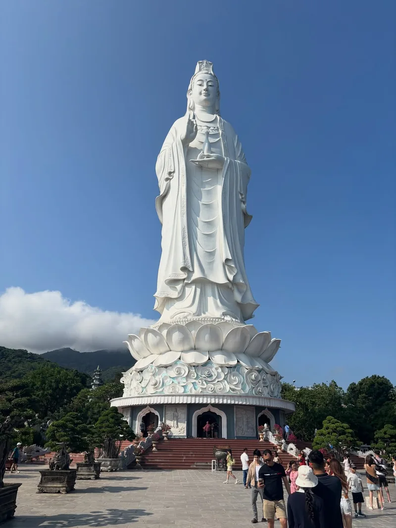First stop on the Da Nang to Hoi An first day route — Buddhist temple and shrine in Central Vietnam