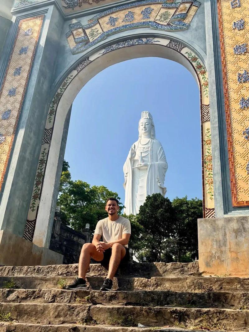 Buddhist shrine and stone architecture at Marble Mountains near Da Nang — 40,000 VND entry — first day stop en route to Hoi An