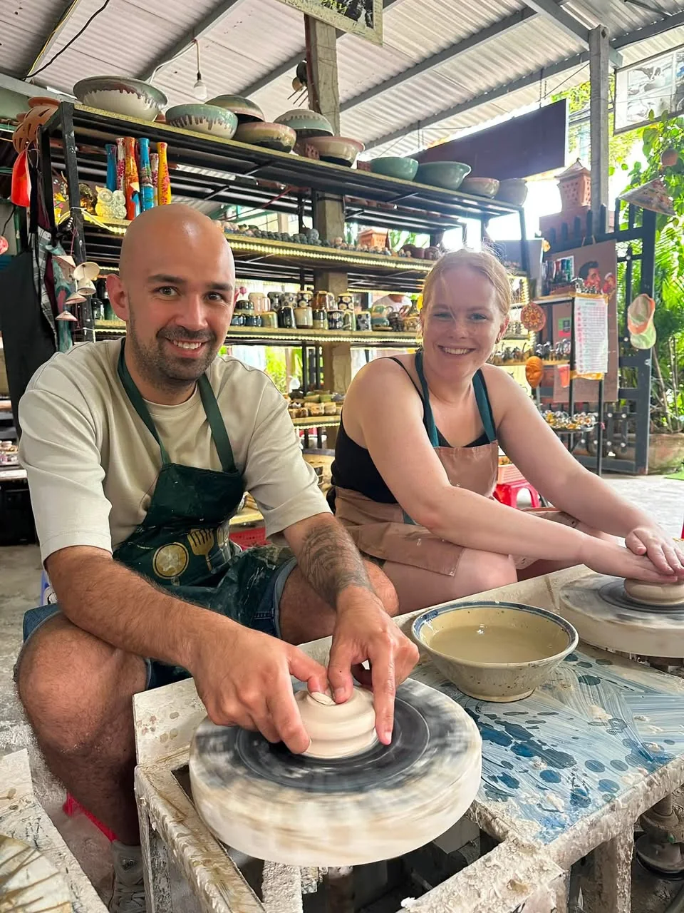 Hoi An pottery village hands on craft experience during private car and guide tour